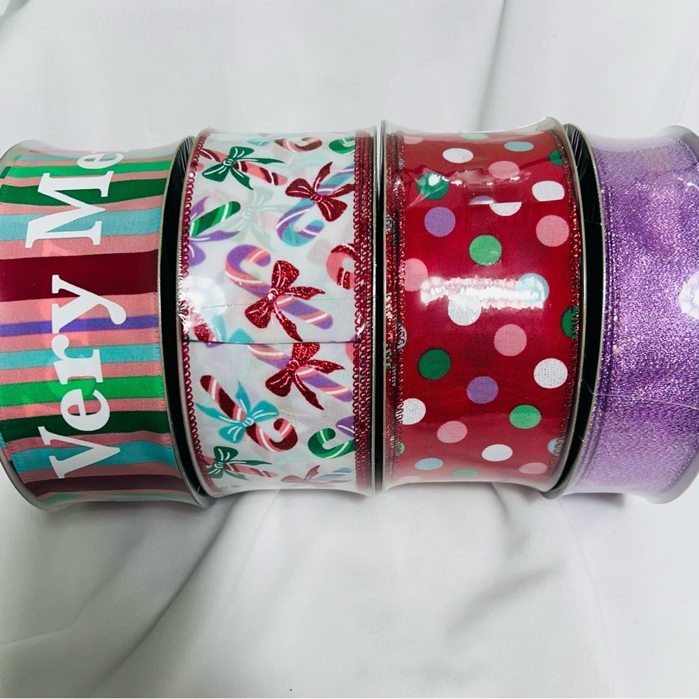 Festive Ribbon Set - Red, Green, Purple